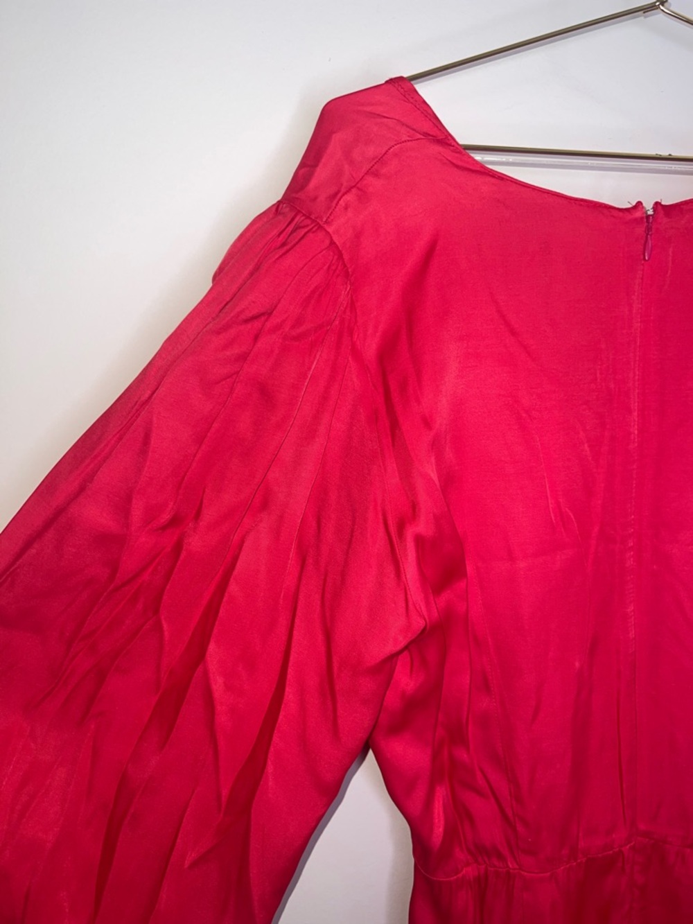 Farm Rio Red Cutout Maxi Dress Beaded Buttons Slit NWT Size Large - Picture 13 of 15